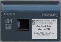 Gov. Sarah Palin Visit to ECU tape 2